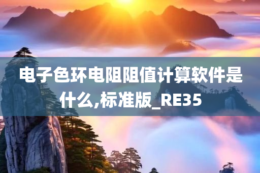 电子色环电阻阻值计算软件是什么,标准版_RE35