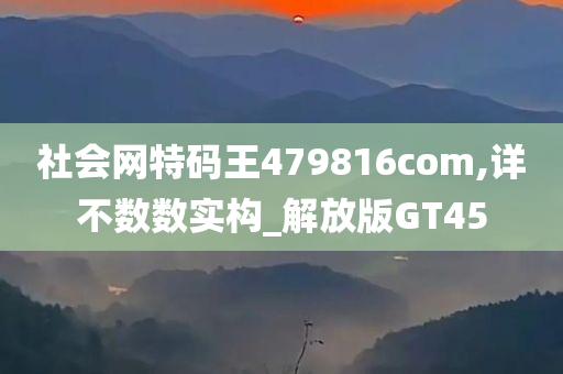 社会网特码王479816com,详不数数实构_解放版GT45