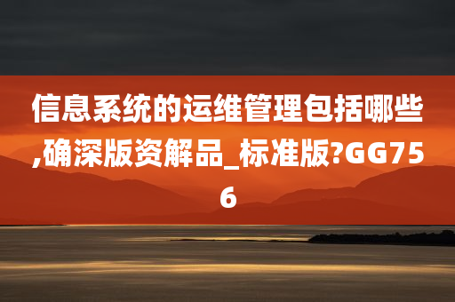 信息系统的运维管理包括哪些,确深版资解品_标准版?GG756