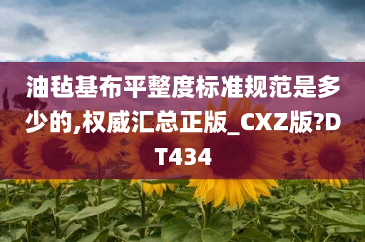 油毡基布平整度标准规范是多少的,权威汇总正版_CXZ版?DT434