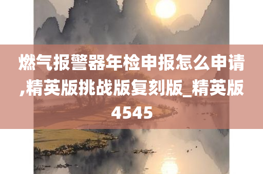 燃气报警器年检申报怎么申请,精英版挑战版复刻版_精英版4545