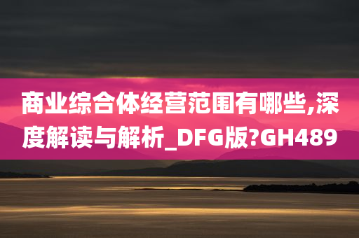 商业综合体经营范围有哪些,深度解读与解析_DFG版?GH489