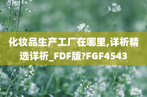 化妆品生产工厂在哪里,详析精选详析_FDF版?FGF4543