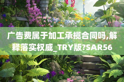 广告费属于加工承揽合同吗,解释落实权威_TRY版?SAR56