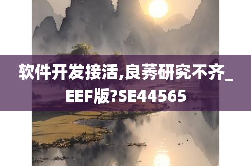 软件开发接活,良莠研究不齐_EEF版?SE44565