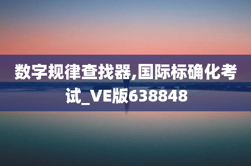 数字规律查找器,国际标确化考试_VE版638848