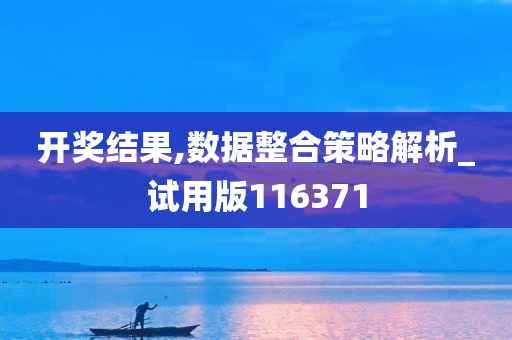 开奖结果,数据整合策略解析_试用版116371