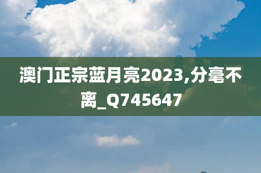 澳门正宗蓝月亮2023,分毫不离_Q745647