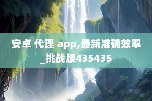 安卓 代理 app,最新准确效率_挑战版435435