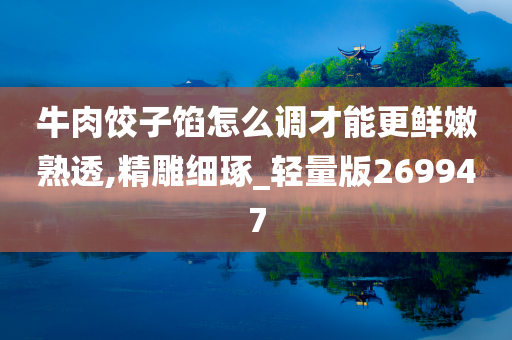 牛肉饺子馅怎么调才能更鲜嫩熟透,精雕细琢_轻量版269947