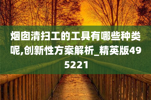 烟囱清扫工的工具有哪些种类呢,创新性方案解析_精英版495221