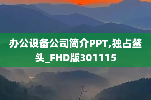 办公设备公司简介PPT,独占鳌头_FHD版301115