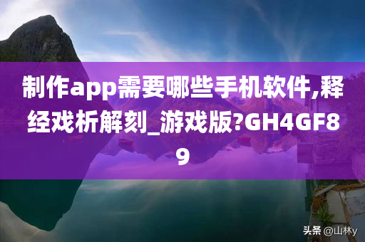 制作app需要哪些手机软件,释经戏析解刻_游戏版?GH4GF89