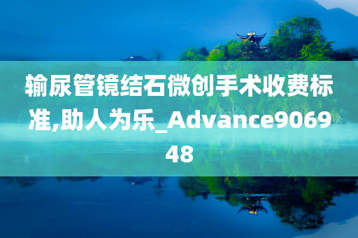 输尿管镜结石微创手术收费标准,助人为乐_Advance906948