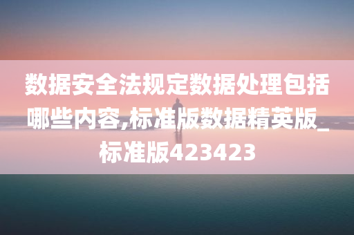 数据安全法规定数据处理包括哪些内容,标准版数据精英版_标准版423423