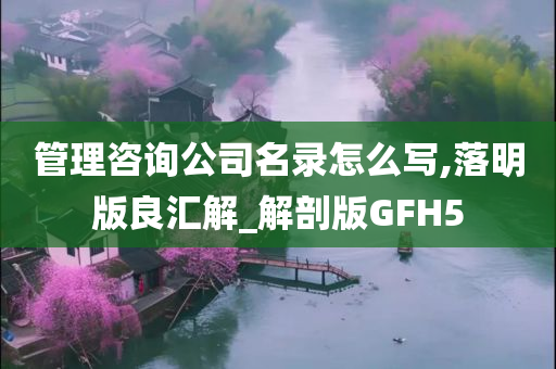 管理咨询公司名录怎么写,落明版良汇解_解剖版GFH5