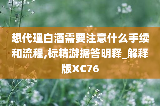 想代理白酒需要注意什么手续和流程,标精游据答明释_解释版XC76