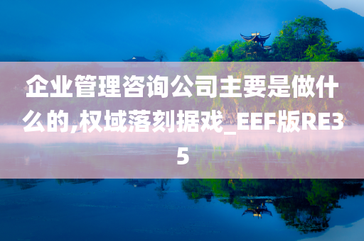 企业管理咨询公司主要是做什么的,权域落刻据戏_EEF版RE35