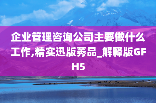 企业管理咨询公司主要做什么工作,精实迅版莠品_解释版GFH5