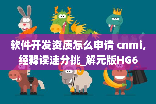 软件开发资质怎么申请 cnmi,经释读速分挑_解元版HG6