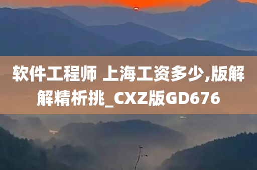 软件工程师 上海工资多少,版解解精析挑_CXZ版GD676