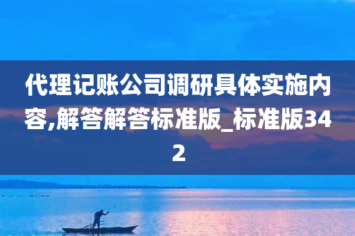 代理记账公司调研具体实施内容,解答解答标准版_标准版342