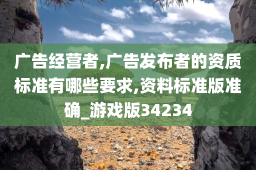 广告经营者,广告发布者的资质标准有哪些要求,资料标准版准确_游戏版34234