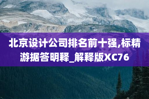 北京设计公司排名前十强,标精游据答明释_解释版XC76