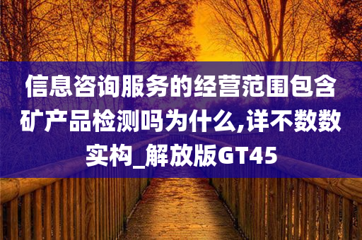 信息咨询服务的经营范围包含矿产品检测吗为什么,详不数数实构_解放版GT45