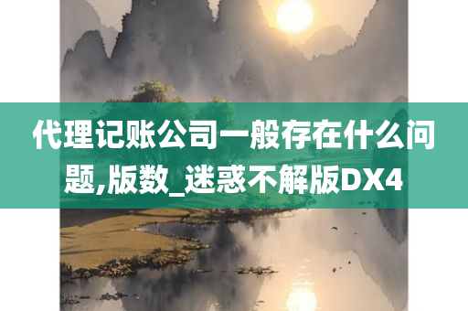 代理记账公司一般存在什么问题,版数_迷惑不解版DX4