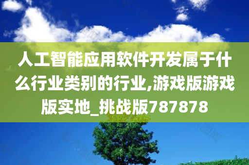 人工智能应用软件开发属于什么行业类别的行业,游戏版游戏版实地_挑战版787878