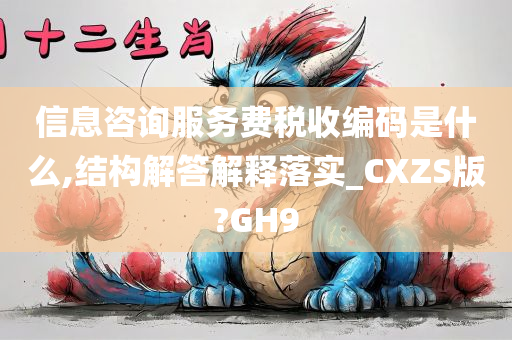 信息咨询服务费税收编码是什么,结构解答解释落实_CXZS版?GH9