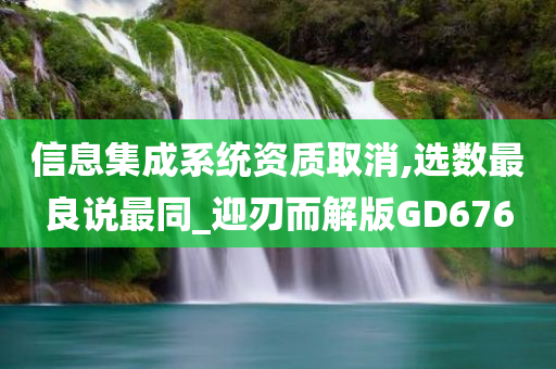 信息集成系统资质取消,选数最良说最同_迎刃而解版GD676