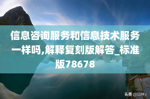 信息咨询服务和信息技术服务一样吗,解释复刻版解答_标准版78678