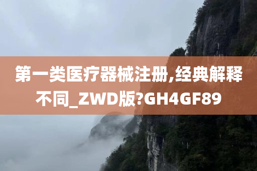 第一类医疗器械注册,经典解释不同_ZWD版?GH4GF89