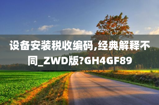 设备安装税收编码,经典解释不同_ZWD版?GH4GF89