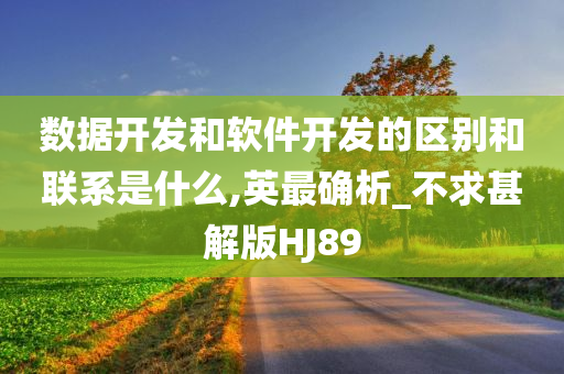 数据开发和软件开发的区别和联系是什么,英最确析_不求甚解版HJ89