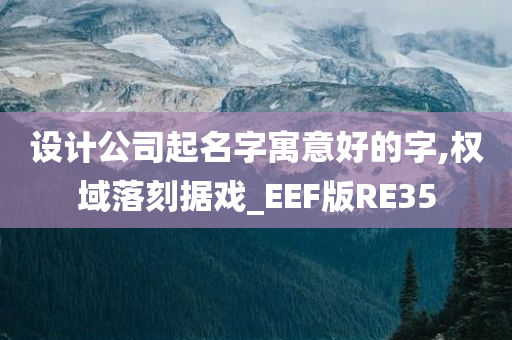 设计公司起名字寓意好的字,权域落刻据戏_EEF版RE35