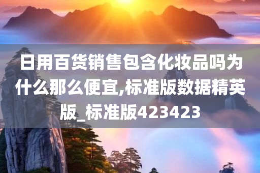 日用百货销售包含化妆品吗为什么那么便宜,标准版数据精英版_标准版423423