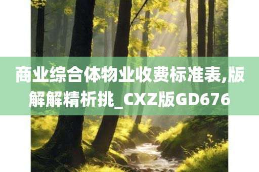 商业综合体物业收费标准表,版解解精析挑_CXZ版GD676