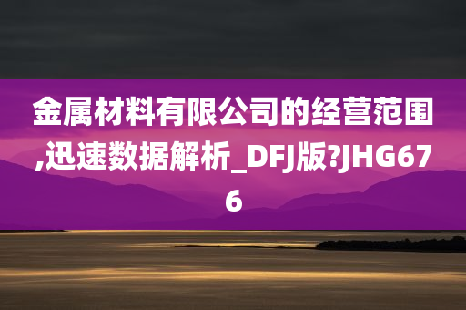 金属材料有限公司的经营范围,迅速数据解析_DFJ版?JHG676